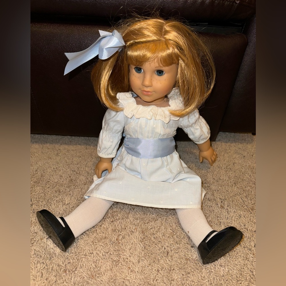 American Girl Nellie Doll w/Dress and Necklace Clean